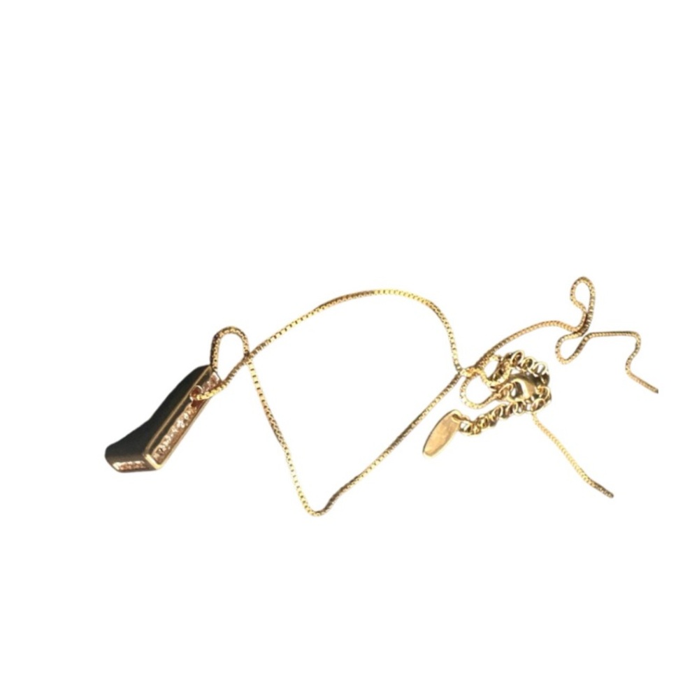 ANTHROPOLOGIE Gold Initial “L” Necklace Zirconia Accent Minimal Layering Chain - Picture 5 of 5